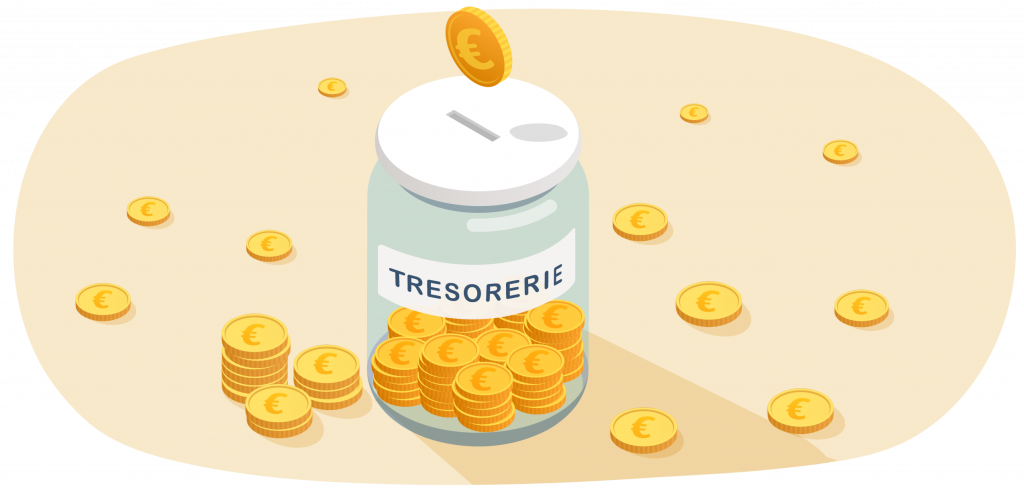 établir un plan de trésorerie, dessin représentant la trésorerie d'une entreprise